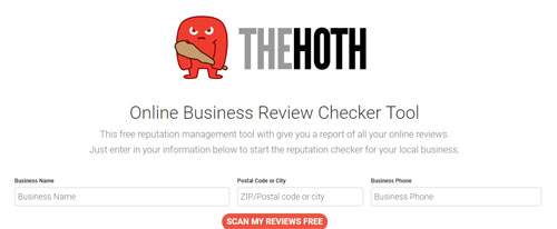 Инструмент проверки бизнес-отзывов Hoth's Online