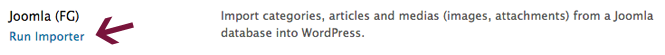 Dlatego w kroku 1 zainstalowaliśmy wtyczkę FG Joomla do WordPress